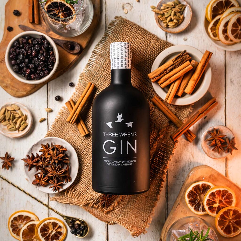 spiced london dry gin botanicals
