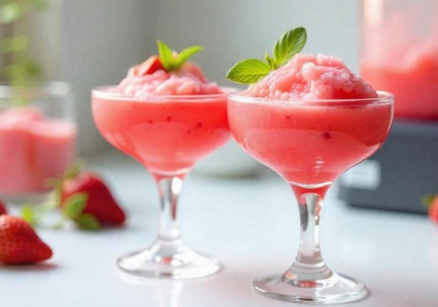 Frozen Strawberry Basil Slush