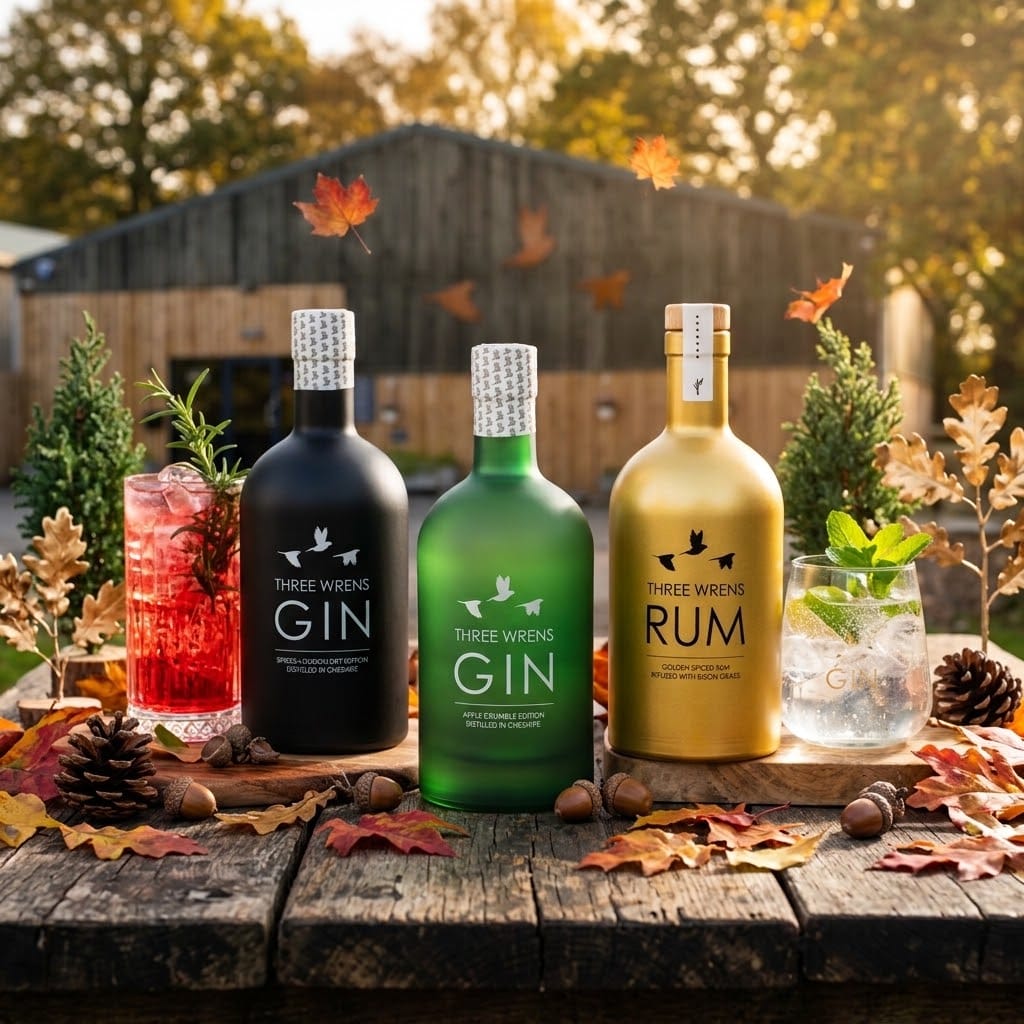 Three Wrens Gin and Rum Bottles Visit our distillery